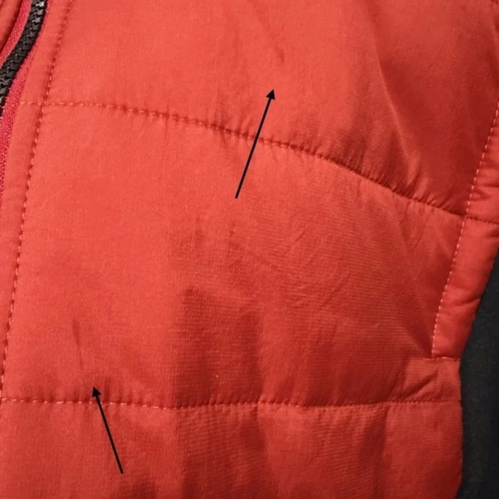 The‎ North Face Men's Size L Lightweight Puffer Coat Jacket Primaloft Red Black